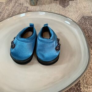 Authentic American Girl Doll Blue Embroidered Clogs